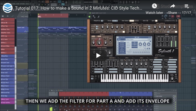 017: CID Style Techno Square Lead Synthesizer | Tutorials | Studiotemplates